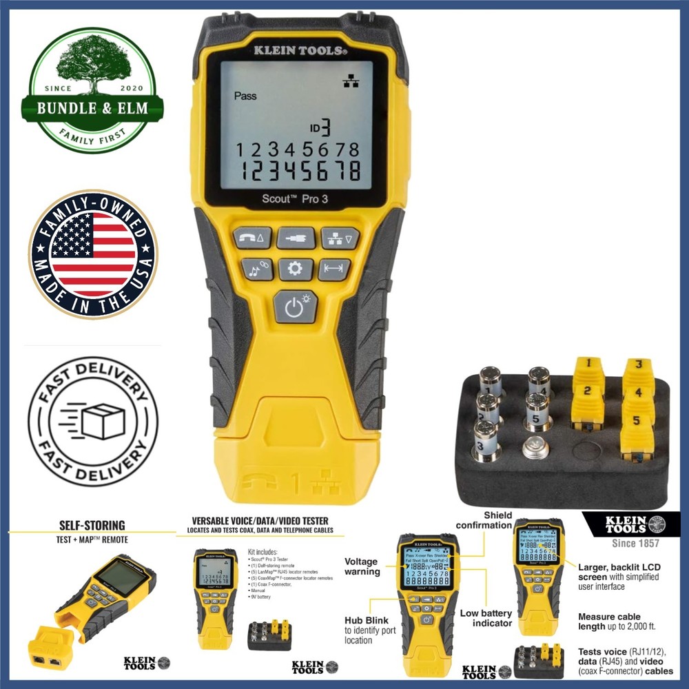 Professional Cable Tester for Data and Video with Comprehensive Fault Detection