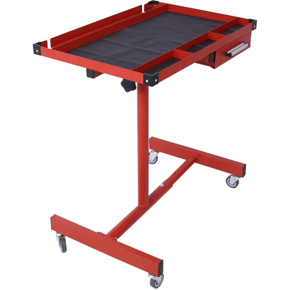 Heavy Duty 220LBS Adjustable Tear Down Work Table with Drawer, Red