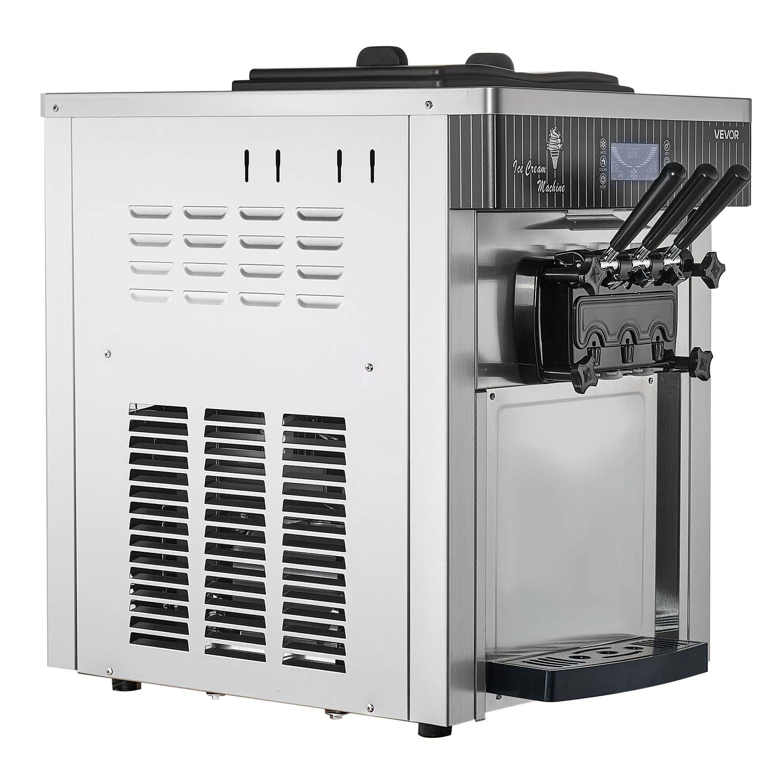 VEVOR Commercial Ice Cream Machine 2200W Pre-Cooling Ice Cream Maker 3 Flavors