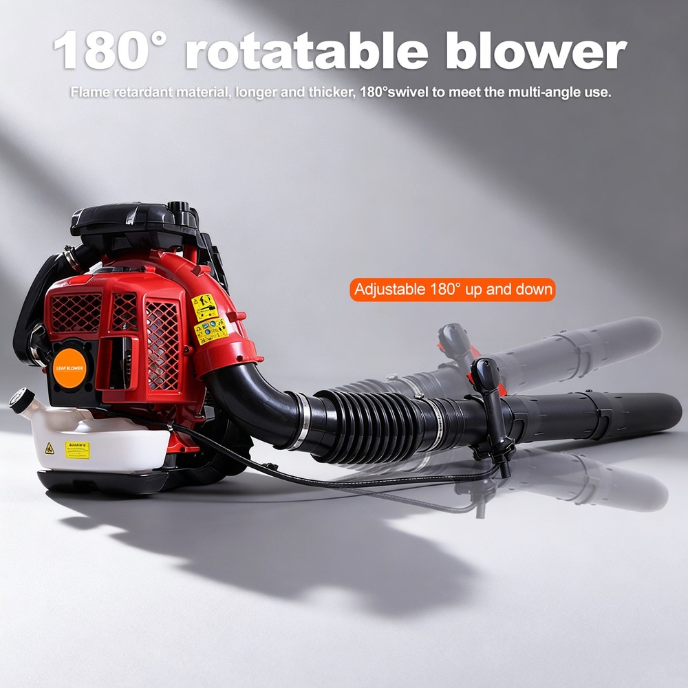 Backpack Leaf Blower Gas Powered Snow Blower 900CFM 80CC 2.3L 2-Stroke Engine