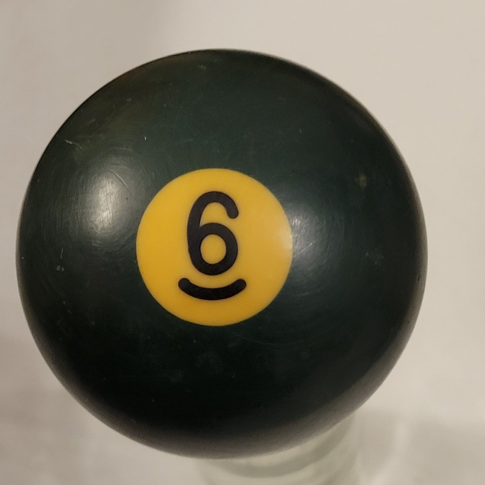 Vintage Number 6 Solid Green Replacement Pool Ball Yellowed Dot