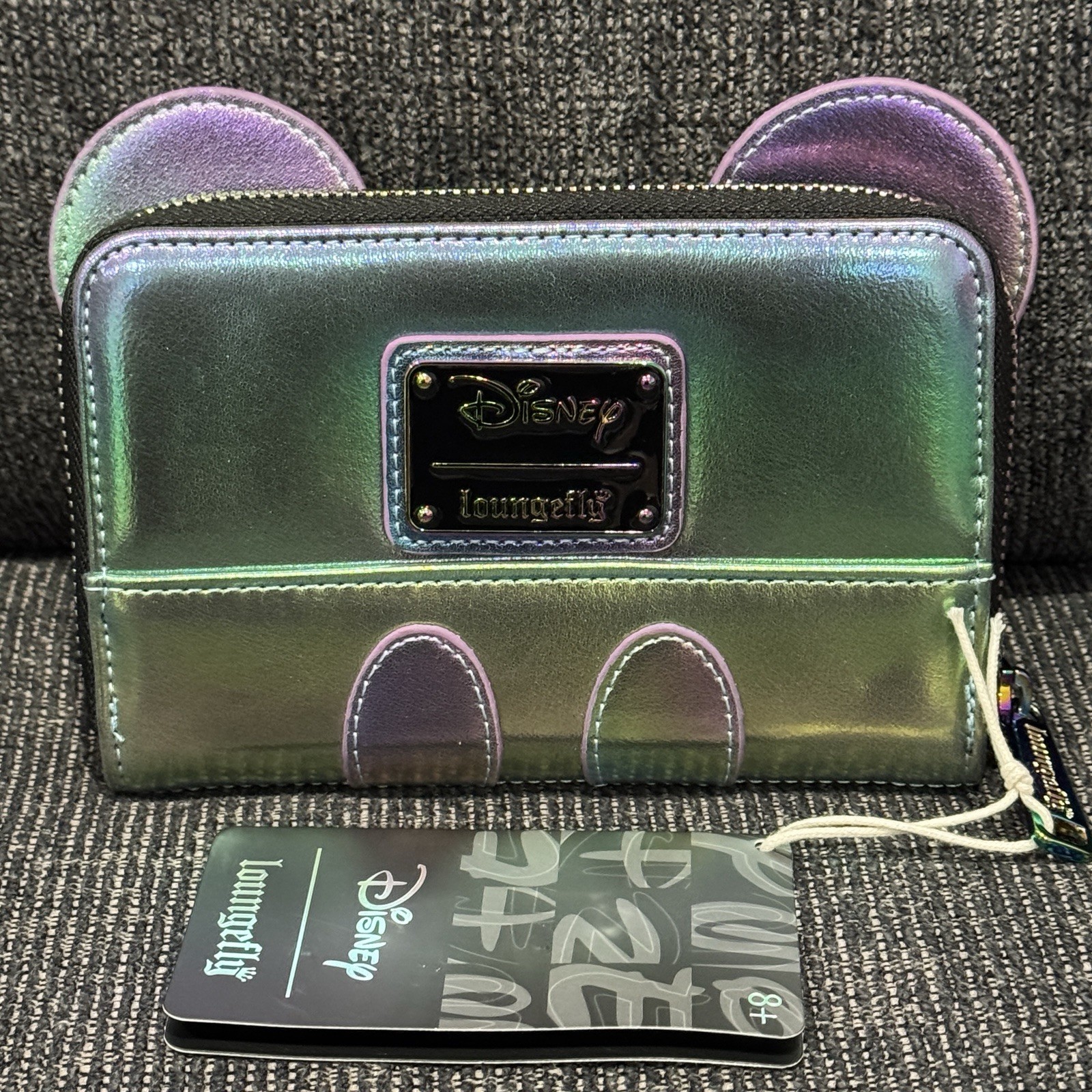 Mickey Mouse Exclusive Oil Slick Iridescent Cosplay Zip Around Wallet New Unused