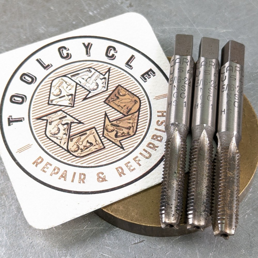 3 Taps 5/16-22 NS 4-Flute Sharp! Card USA HSS Machinist Toolmaker§059