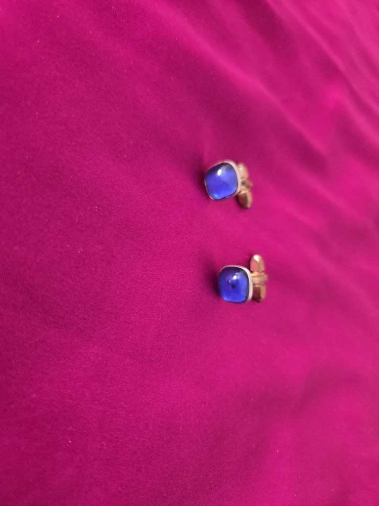 Blue Goldtone Cufflinks & Shirt Studs
