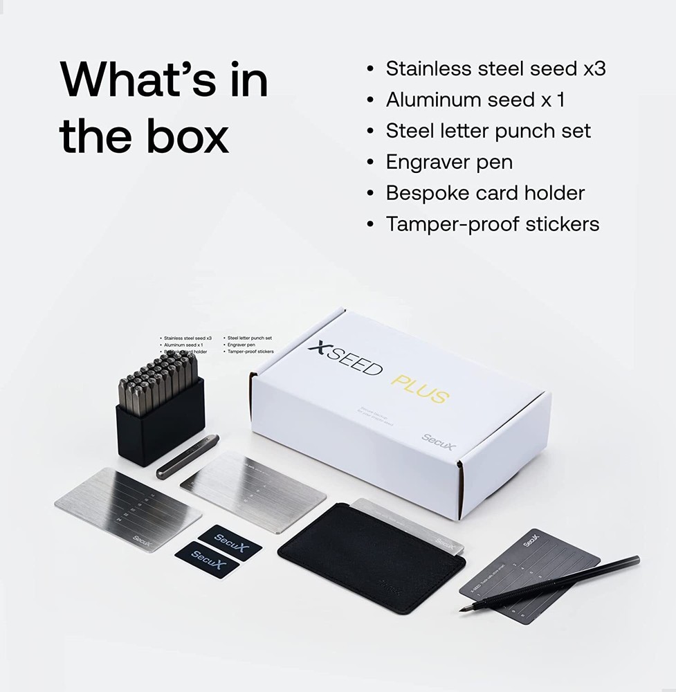 SecuX XSEED Plus Secure Bitcoin Wallet Crypto Seed Storage Steel Plates