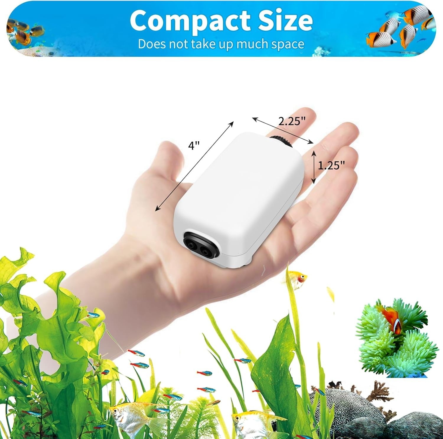 Aquarium Air Pump 100 Gallon Fish Tank Bubbler Oxygen Aerator with Stones