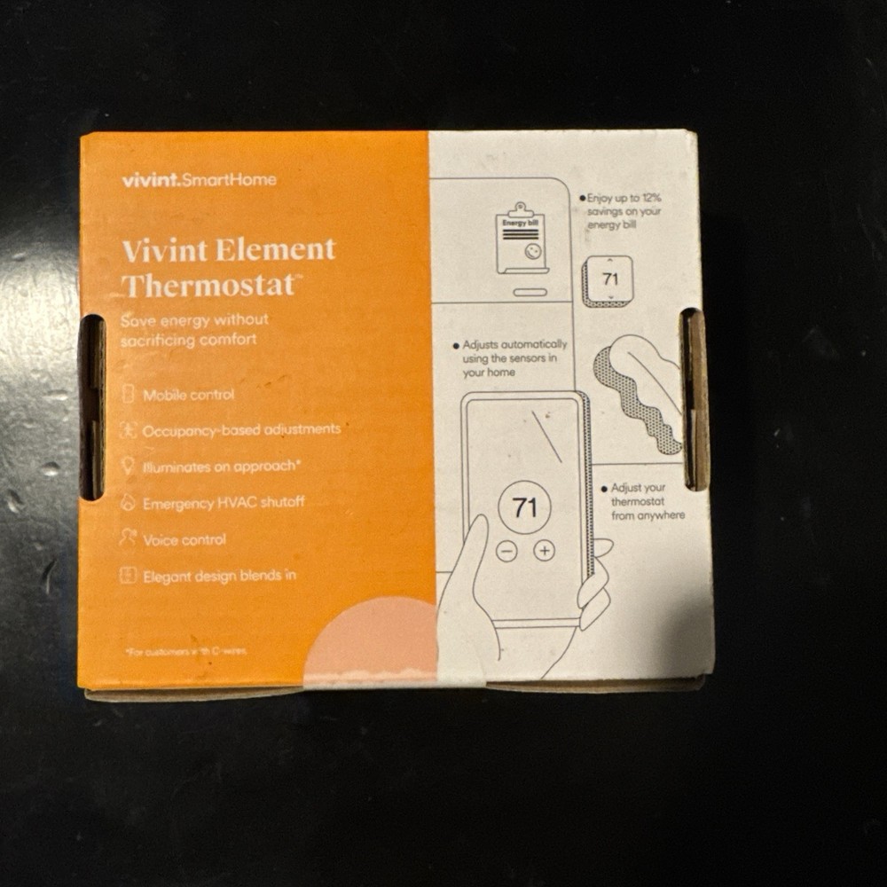 Vivint Element Smart Thermostat VS-ELEM02-001 Programmable White