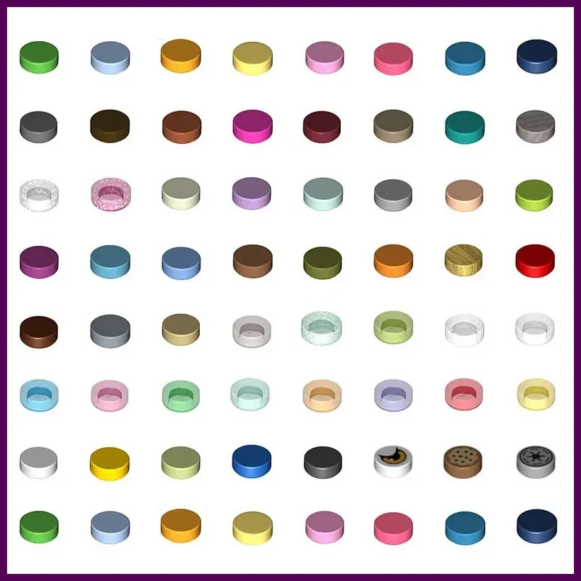 1000Pcs DIY Building Blocks 1x1 Round Tile Bricks, Educational Tech Parts