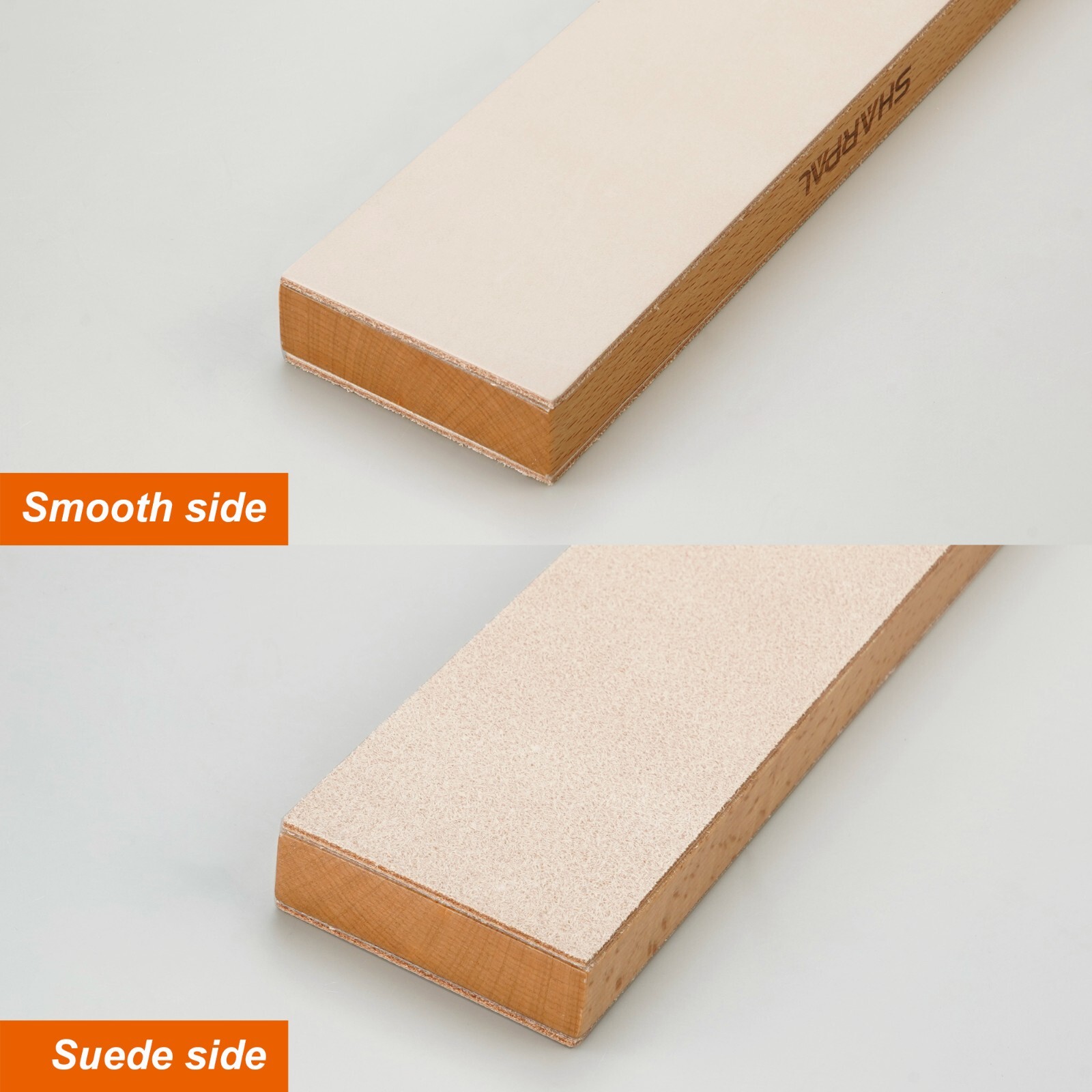 Large Leather Strop (Genuine Cowhide) with 2 Oz. Polishing Compound&Angle Guide