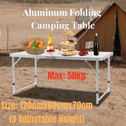 Portable Folding Table - Adjustable Height for Indoor & Outdoor Use