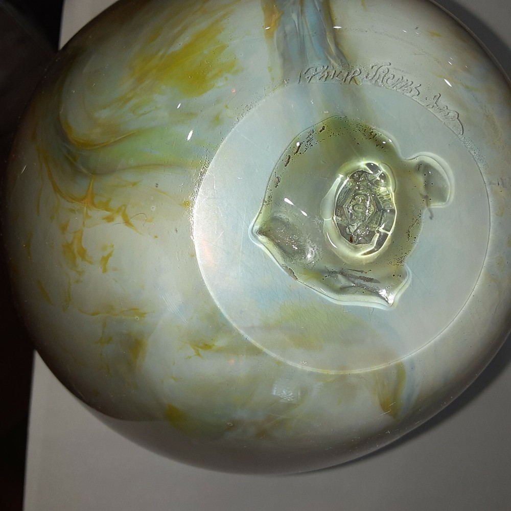 Phillip Jacobs - Hand Blown Glass Vase W/Controlled Bubbles (Signed)