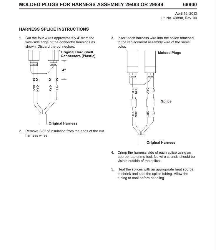 SNOWEX BLIZZARD SNOW PLOW SWITCH PLUG REPAIR END SWITCHES BOOT 45075 40576 69900