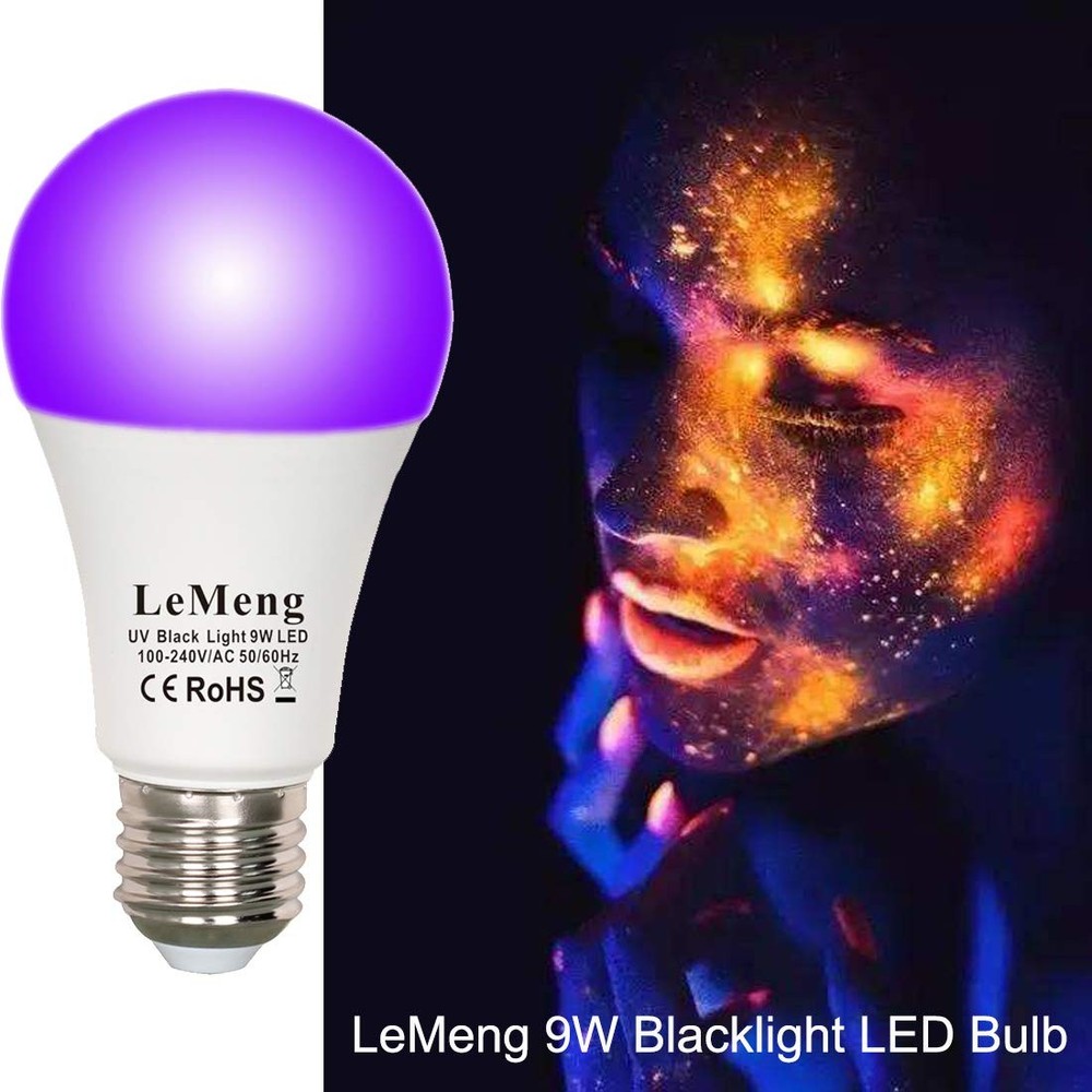LED Black Lights Bulb 9W Blacklight A19(75Watt Equivalent), E26 Medium Base