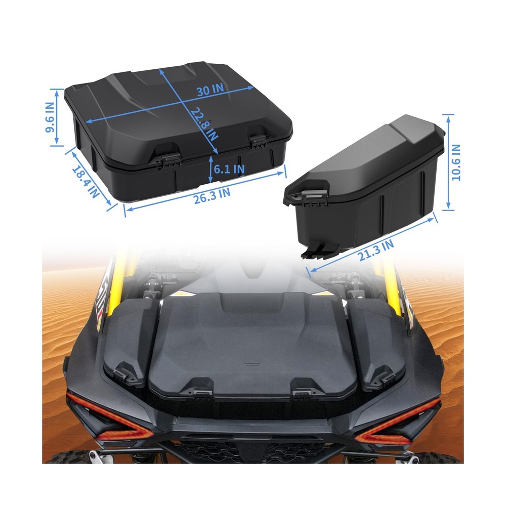 96L Large Capacity Rear Cargo Box & 13.5L Bed Side Removable Storage Tools Bo...