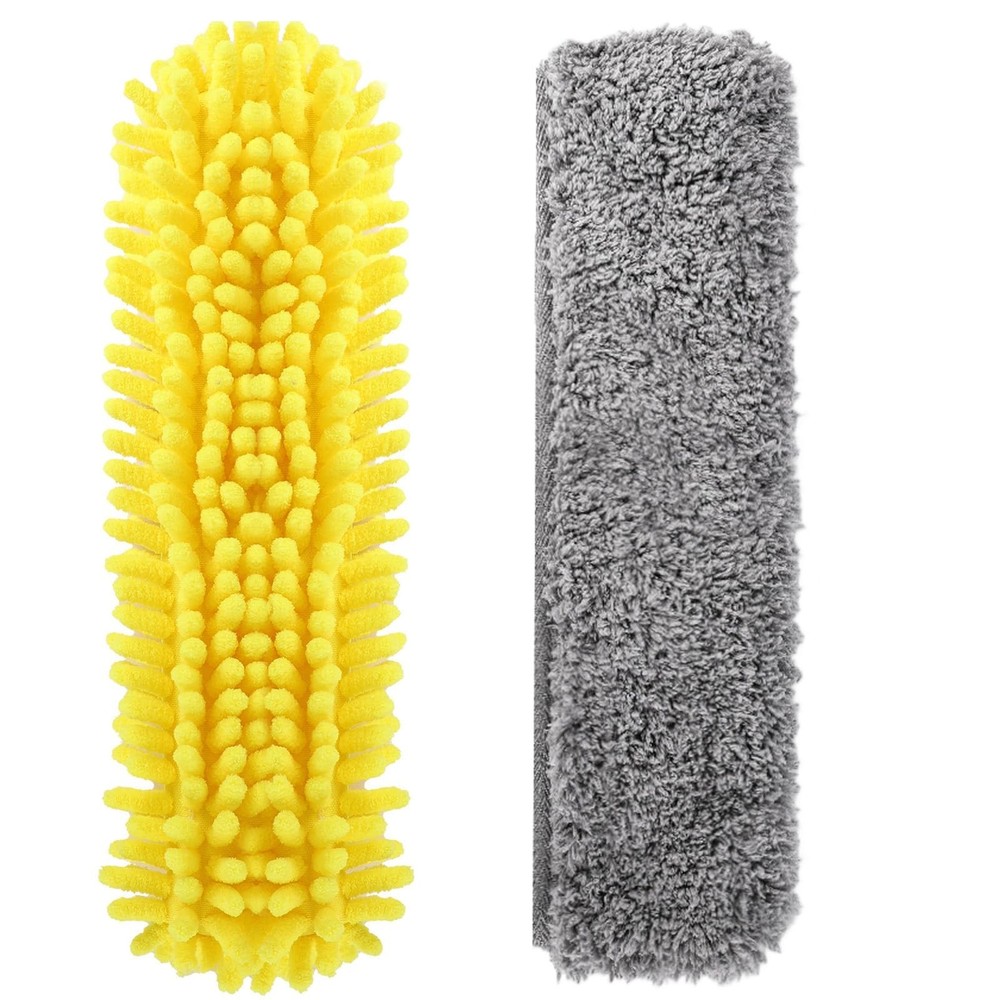 Window Wash Chenille and Microfiber Cloths for Window Squeegee Brush
