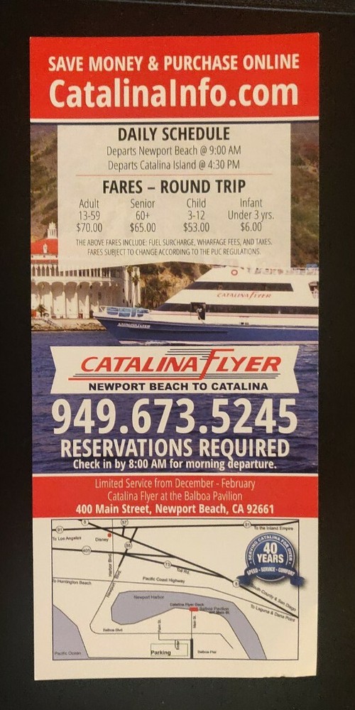CATALINA ISLAND GUIDE, Informational Pamphlet