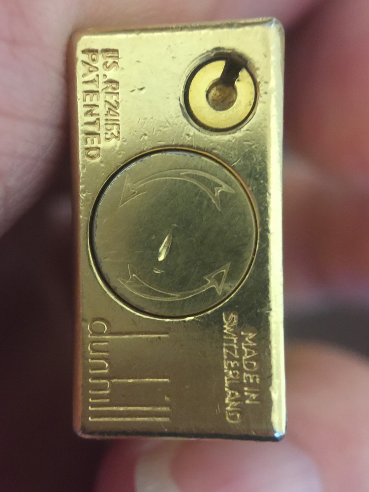 Dunhill Total Pattern Design Square Rollagas Gold Plated Lighter