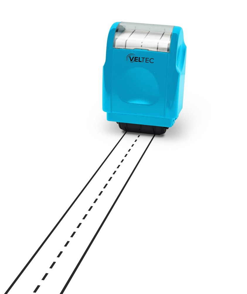 Light Blue Dashed Handwriting Lines Practice Roller Stamp for Kids Teachers