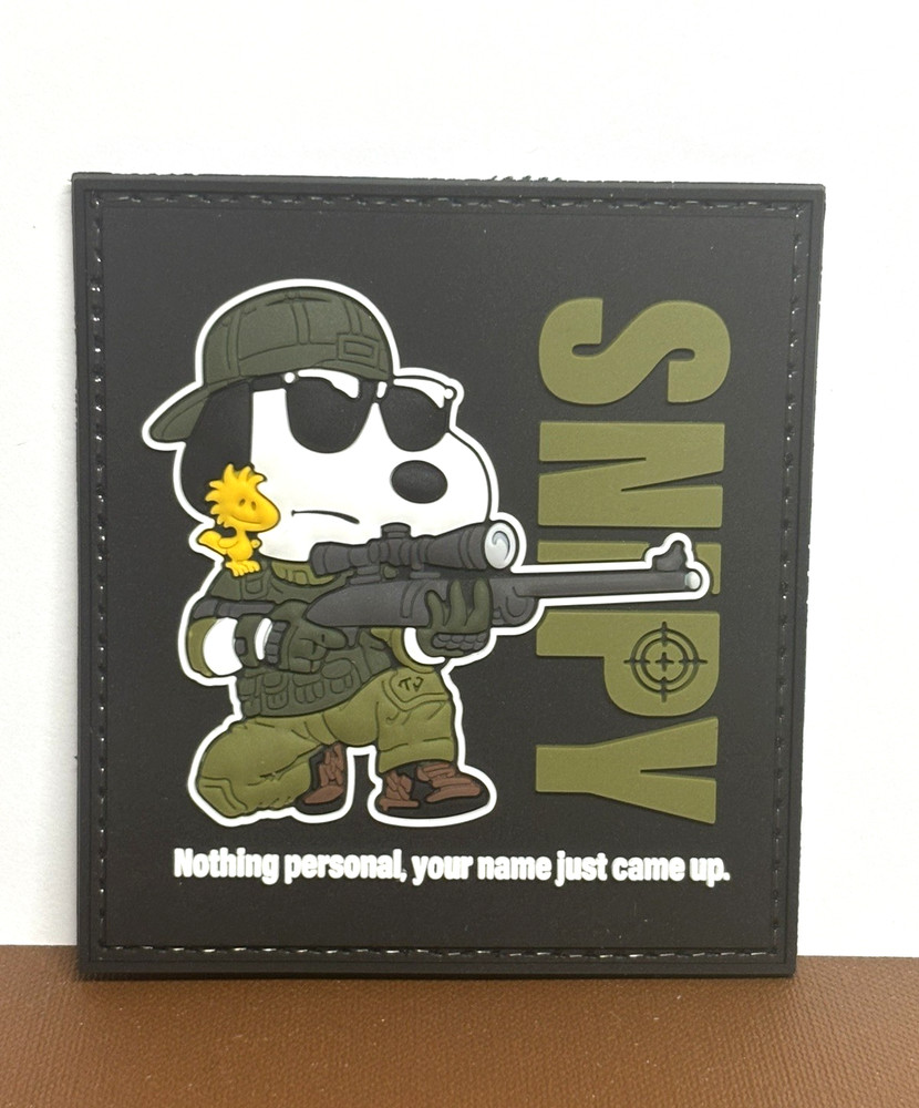 Sniper PVC Patch - Morale Sniper Rifle Patch - Hook Gun Snoopy Tactical Patch