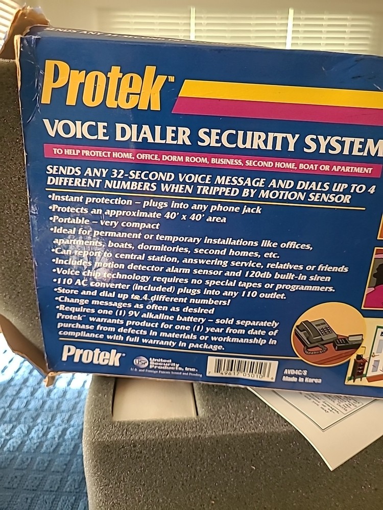 PROTEK VOICE DIALER SECURITY SYSTEM