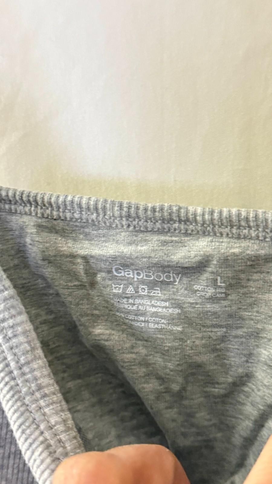 New Gap Women's Logo Comfort Cotton Rib Crop Cami Bra Gray Size L