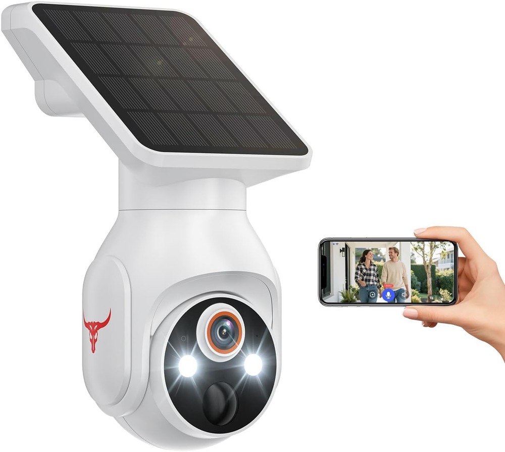Orbitell 1080p WiFi Outdoor Security Camera with Solar Panel, Battery Powered, A