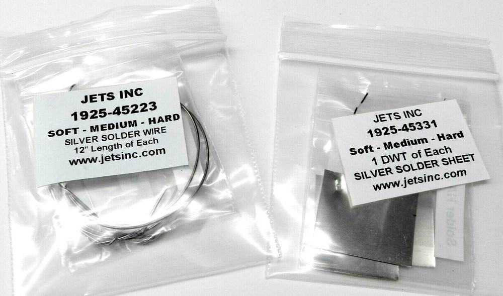 Silver Solder for Jewelry Making Assortment Pack Wire & Sheets -Soft Medium Hard