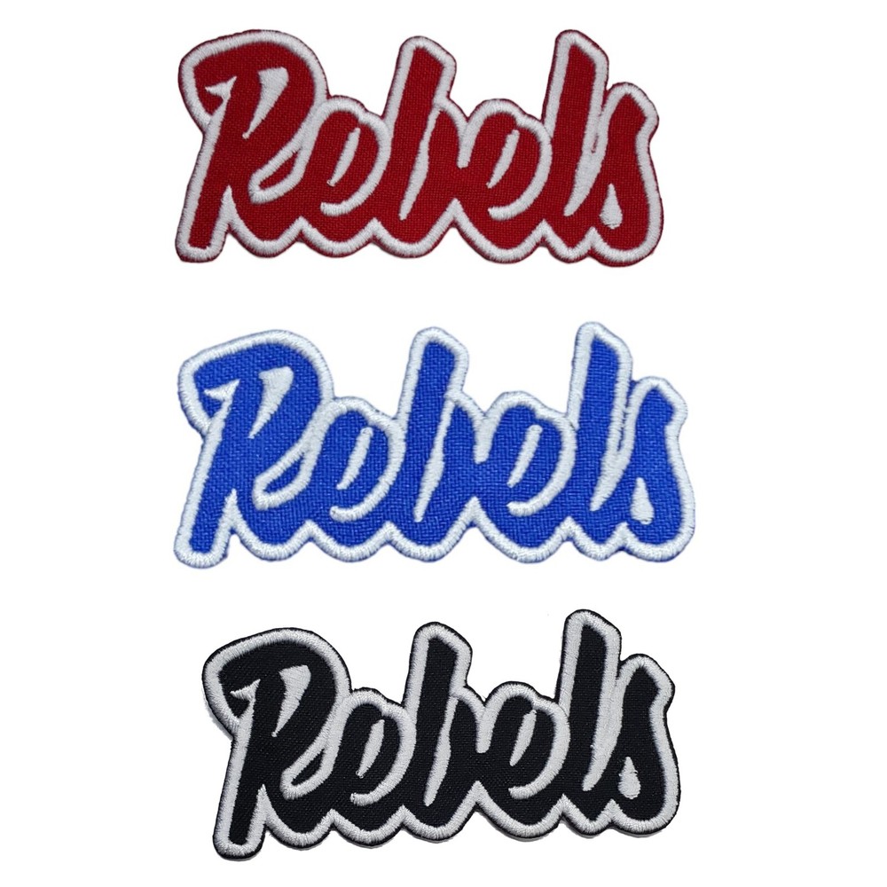 Ole Miss Rebels Text  Embroidered Applique Iron On Patch Various Sizes Customize