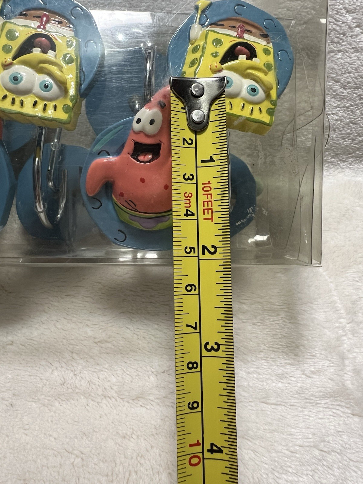 Rare 2005 Spongebob Squarepants Patrick Sandy Gary Shower Curtain Rings -NEW