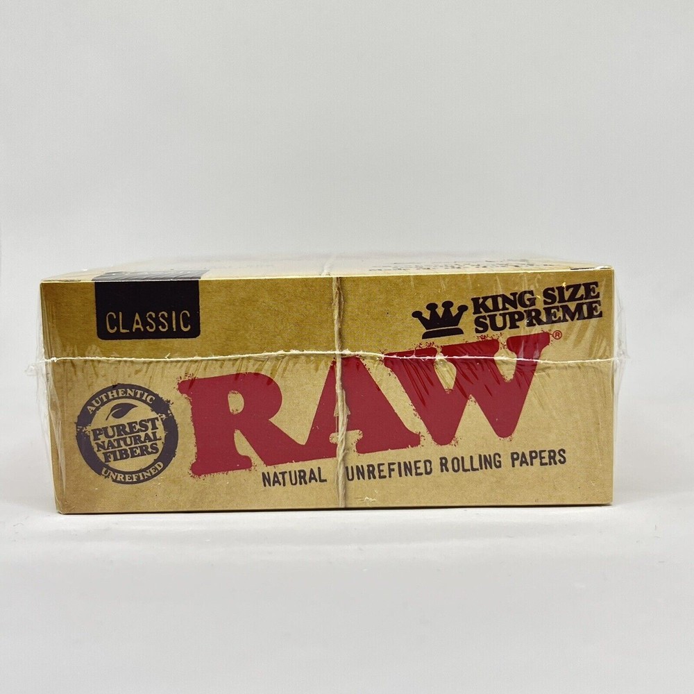 🔥RAW ROLLING PAPERS CLASSIC😎KING SIZE SUPREME💜FULL BOX 24 PACK