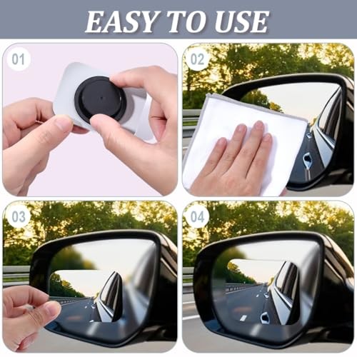 2Pcs Rectangle Blind Spot Mirror Convex Rear View Mirrors Glass Rounded