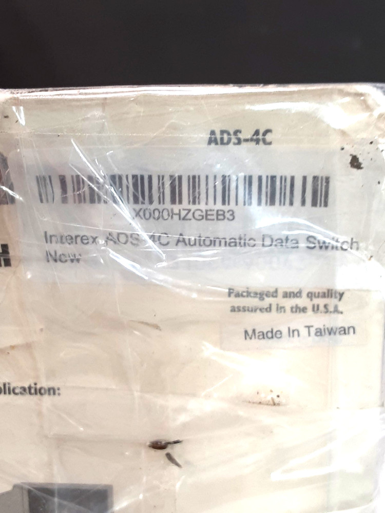 Interex Automatic Data Switch ADS4C 4 Computers To Share 1 Parralel Printer