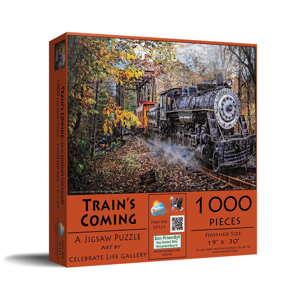 SunsOut Train's Coming 1000 pc Jigsaw Puzzle