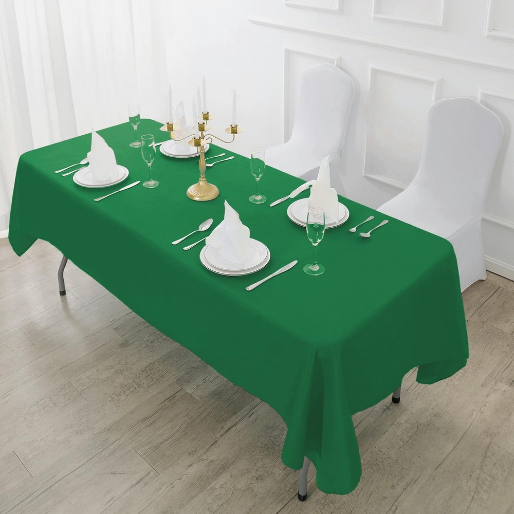 Fokitut 2 Pack Waterproof Rectangle Tablecloth, 90x132''-2pack, Emerald