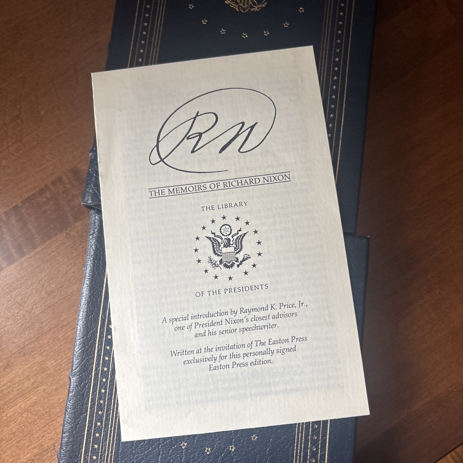 SIGNED - The Memoirs of Richard Nixon- 2 Vol Set- Easton Press w/ Introduction