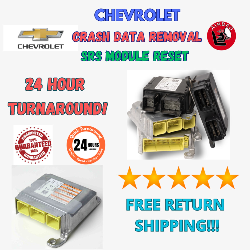 CHEVROLET CHEVY SRS RESTRAINT CONTROL MODULE CRASH CODE REMOVAL RESET SERVICE