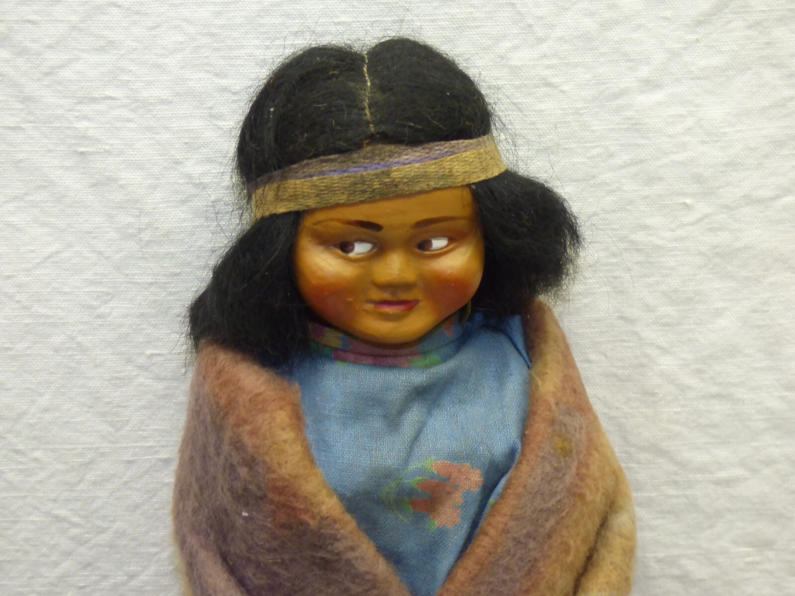 Skookum Dolls 10" Male & 9" Female w/ Taped Feet Side Glancing Eyes Vintage Pair