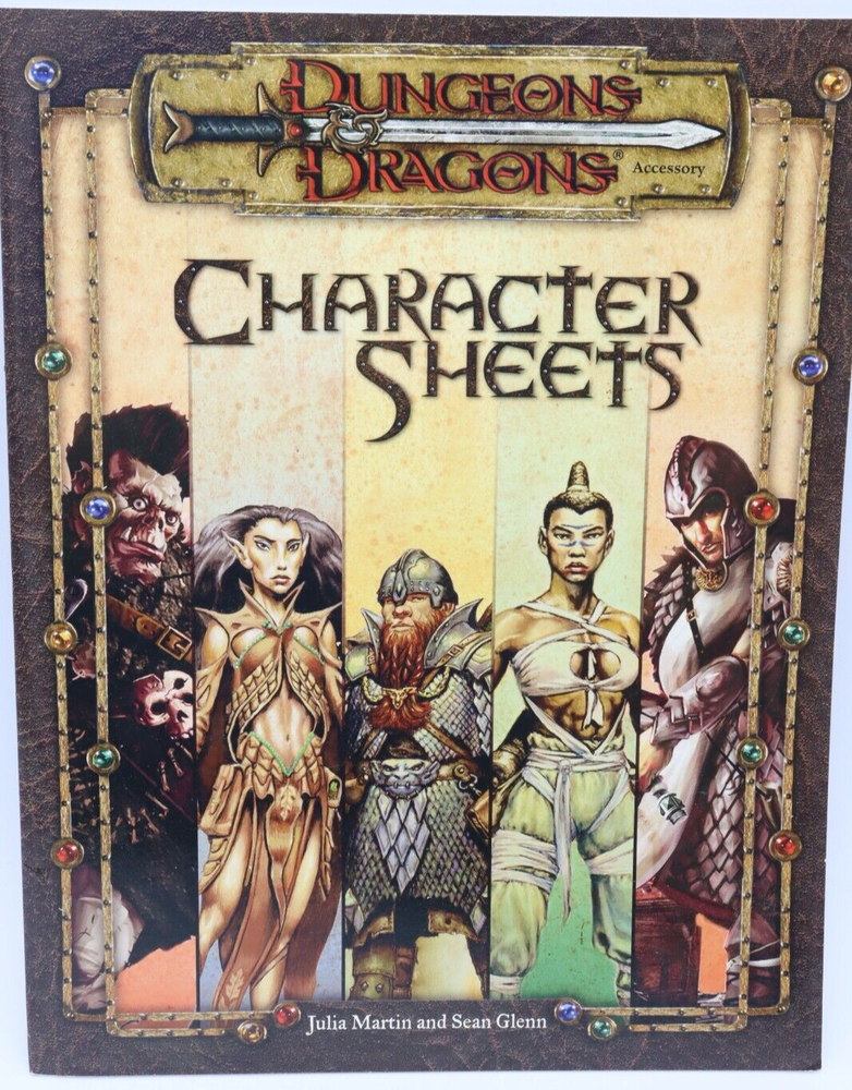 Vintage 2000 Dungeons & Dragons Accessory Character Sheets TSR11642 Complete
