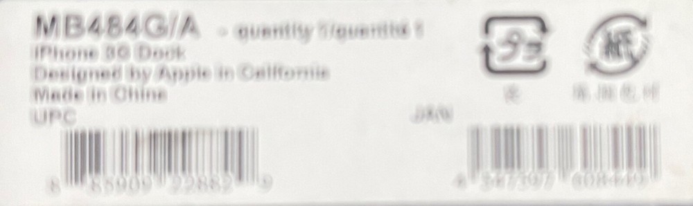 OPEN BOX Apple iPhone 3G Dock MB484G/A