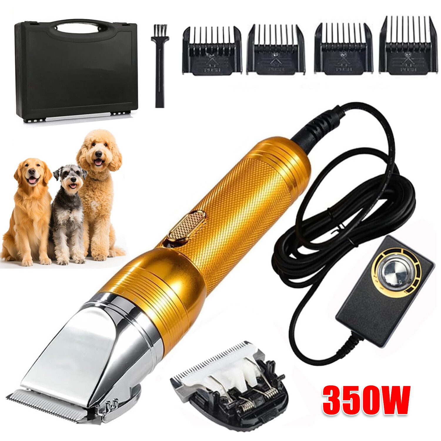 350W Heavy-Duty Pet Hair Trimmers Electric Professional Dog Grooming Clippers