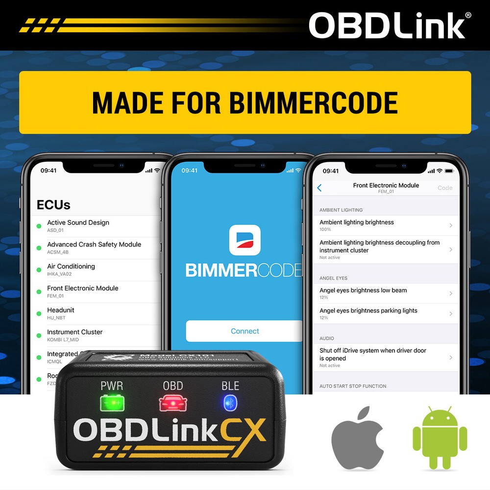 OBDLink CX - Designed For Bimmercode Bluetooth LE 5.1 OBD2 Adapter for BMW/Mini