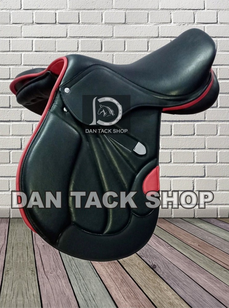 Close Contact Leather Jumping English Saddle with Free Shipping