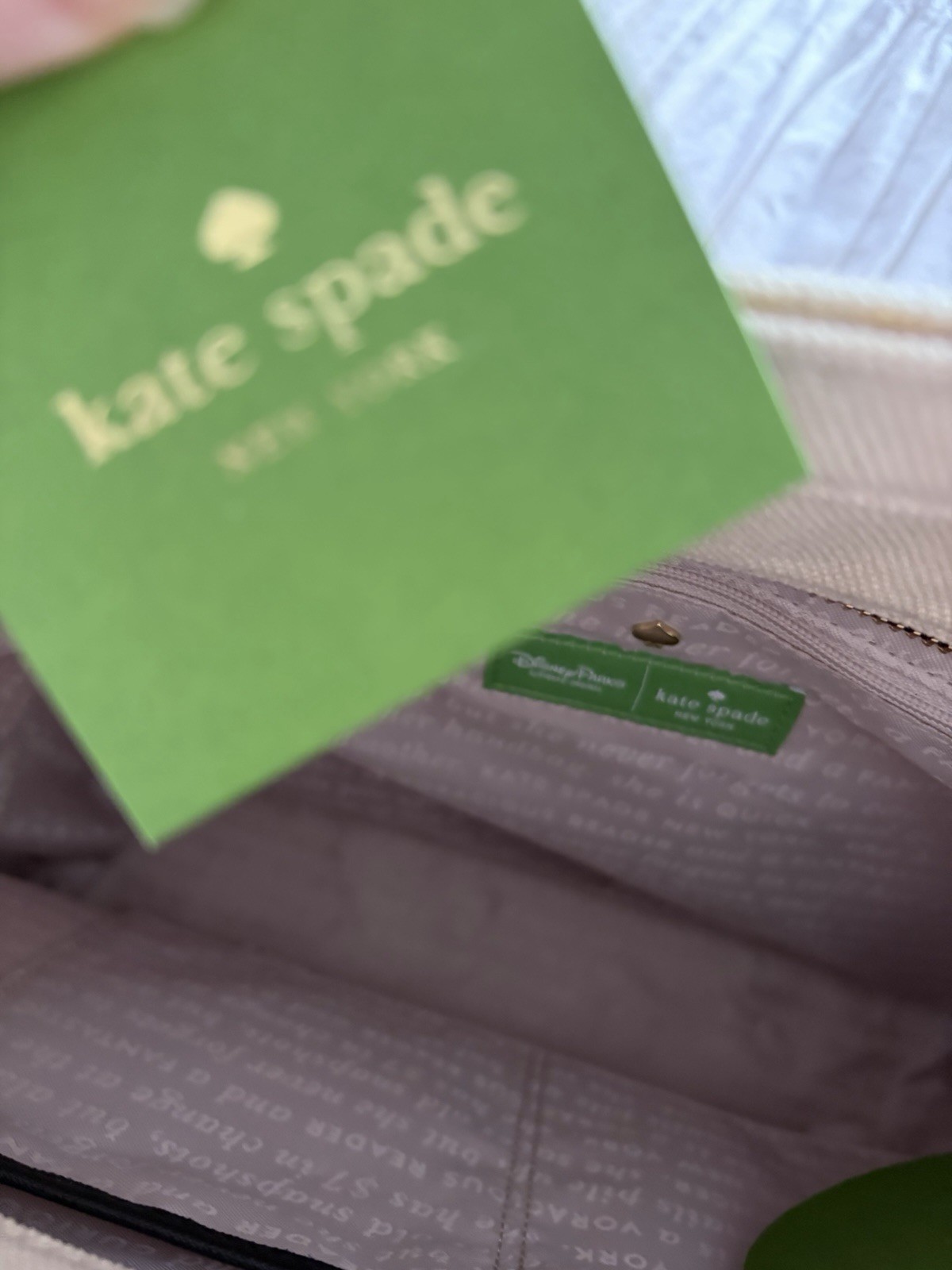 Kate Spade Disney Tinker Bell Tote Faith Trust And Pixie Dust