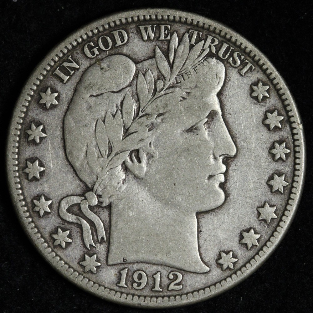1912-D Barber Silver Half Dollar VF E355 TXEP