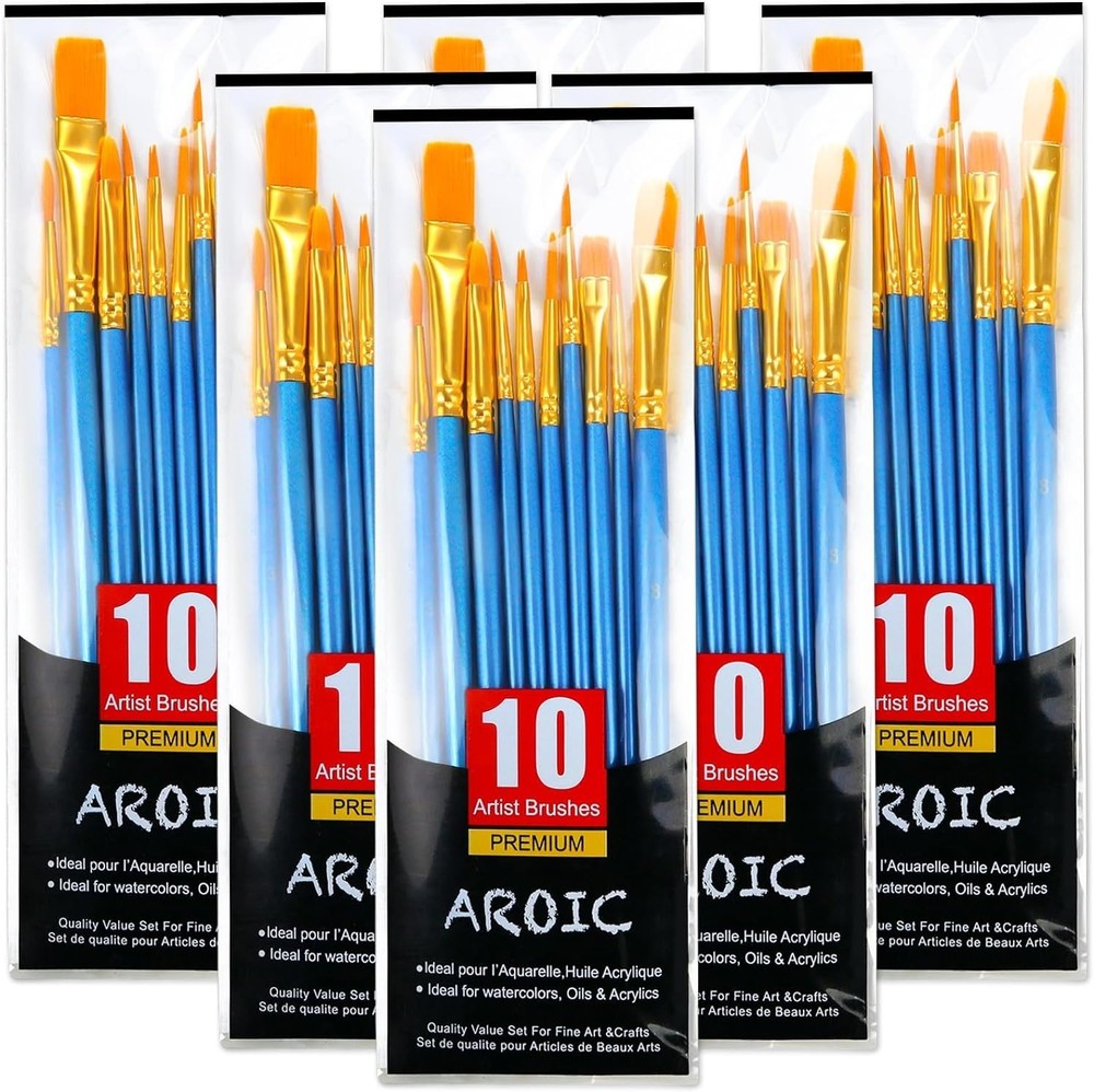 60 Pcs Multi Size Acrylic Paint Brushes for Artists Students and Beginners