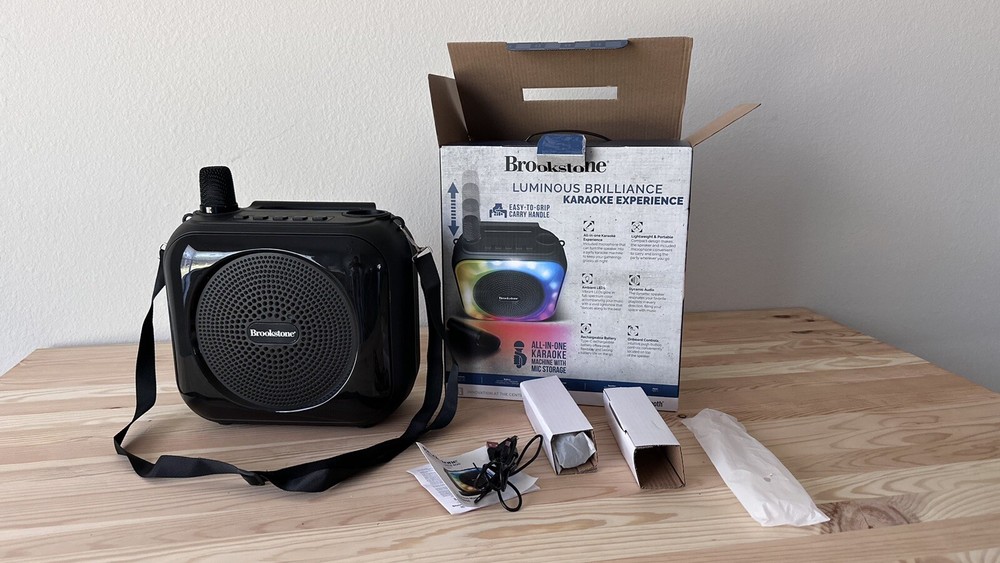 Karaoke Machine Portable Bluetooth Speaker with 2 Wireless Microphones for A...