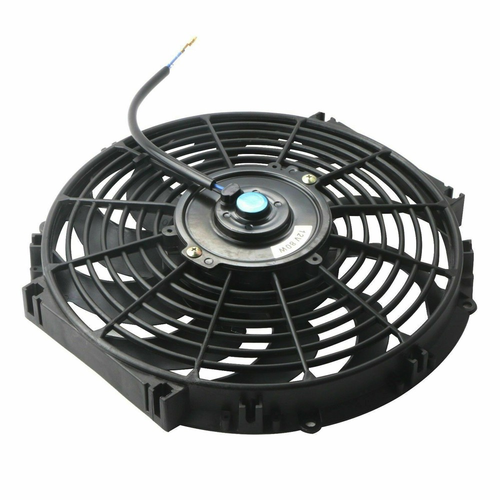 2PCS 12in Universal Engine Cooling Fan Slim Pull Push Radiator 12V W/ Mount Set
