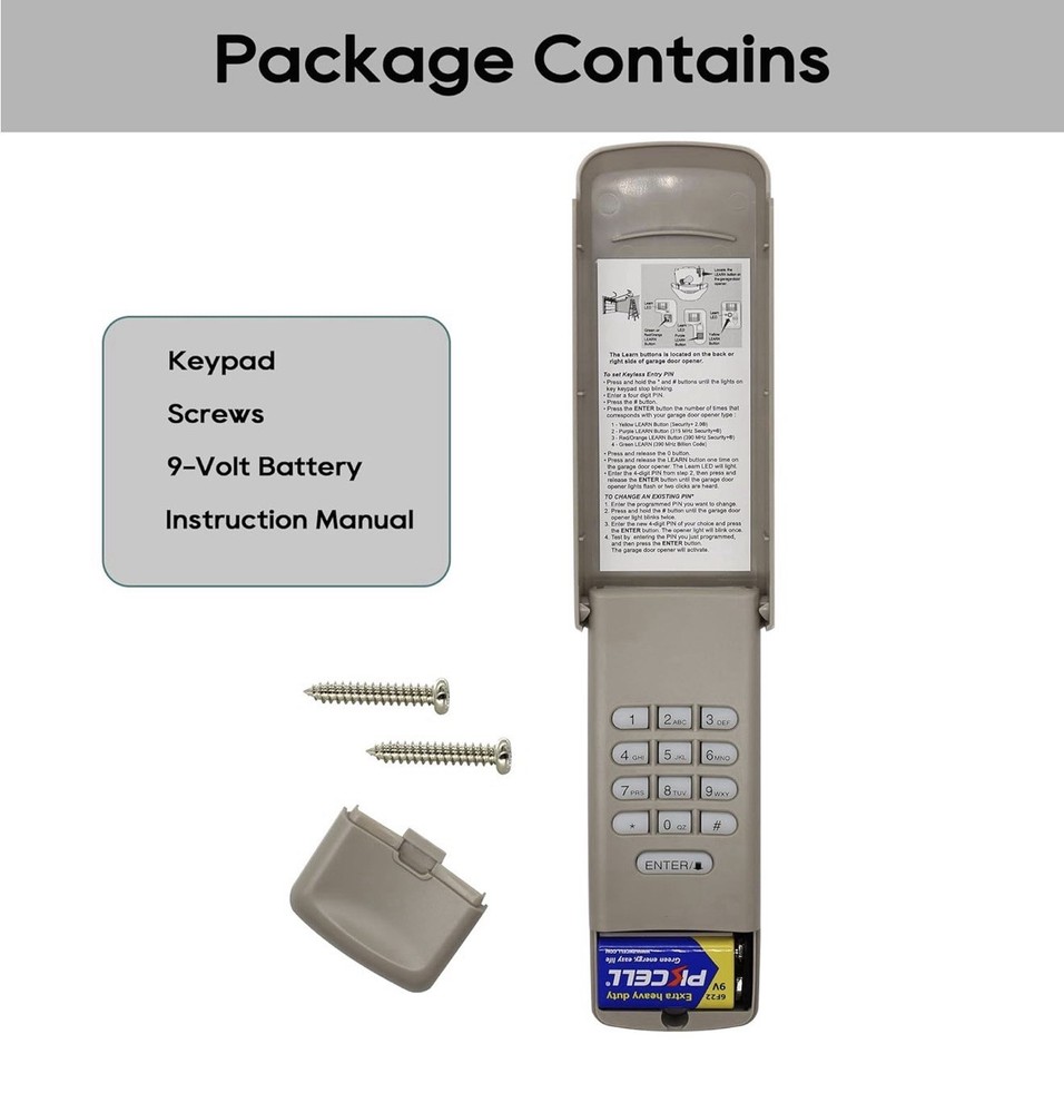 Universal Garage Door Wireless Keypad