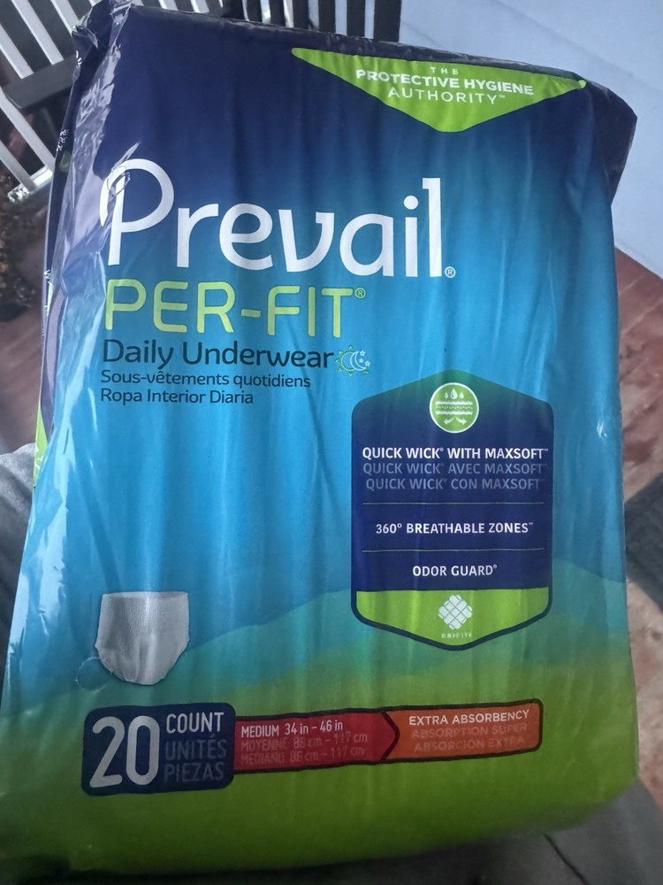 Prevail PER-FIT Medium 20ct & Tranquility Essential Small 22ct Underwear