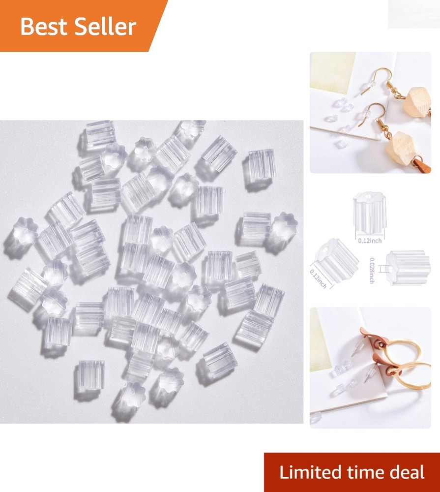 200PCS Clear Silicone Replacement Earring Backs for Stud and Fishhook Earrings